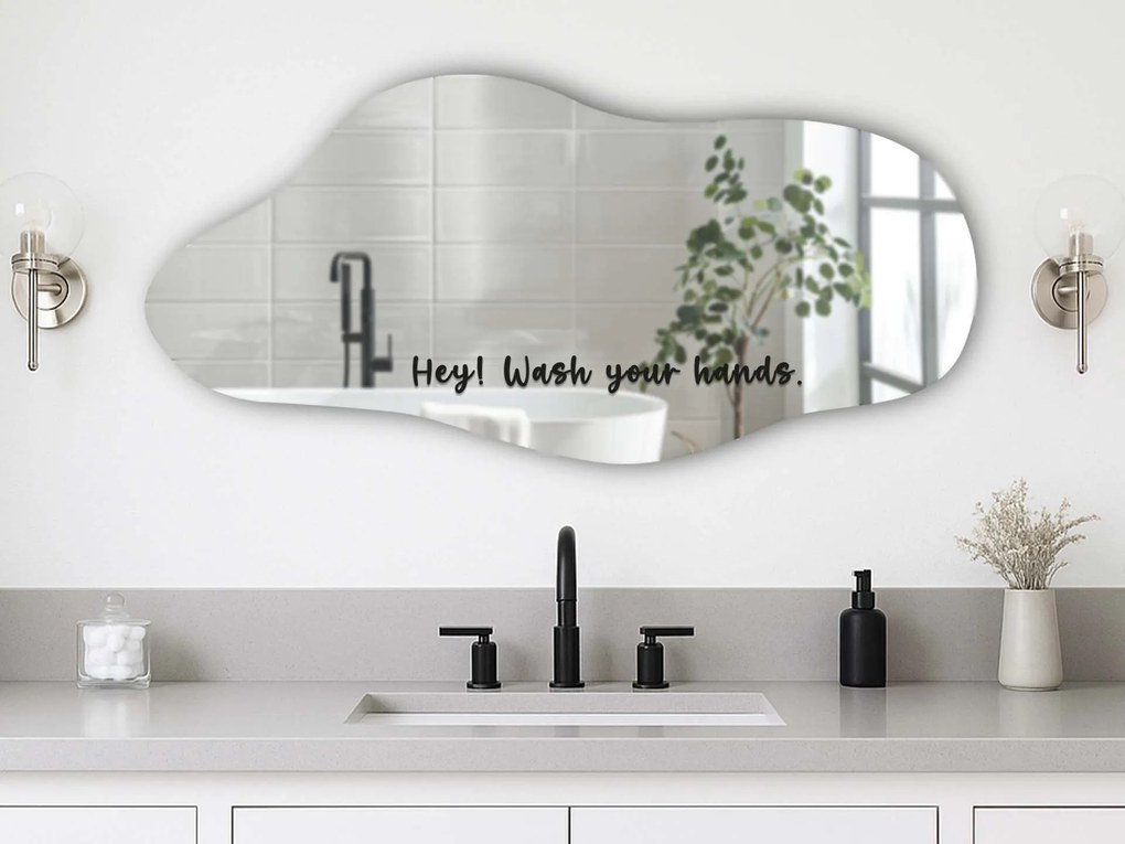 Tükör matrica S32 – Hey! Wash your hands.