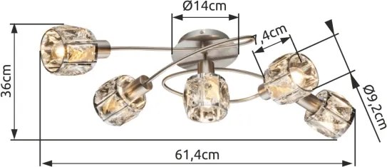 Globo 54356-5 - Csillár KRIS 5xE14/40W/230V