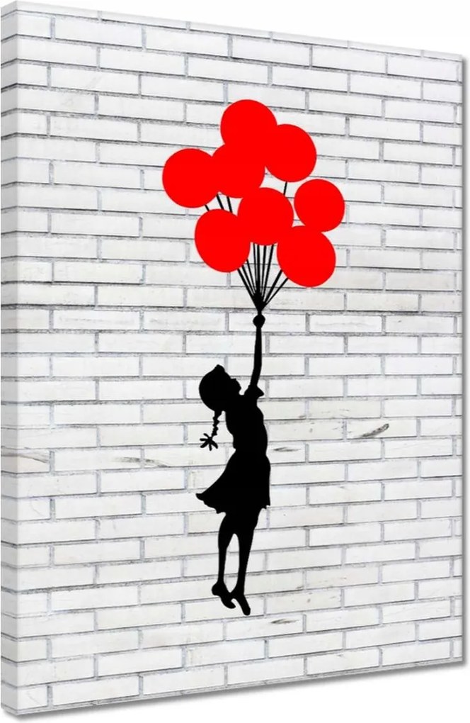 Vászonkép 30x40 Lány lufikkal