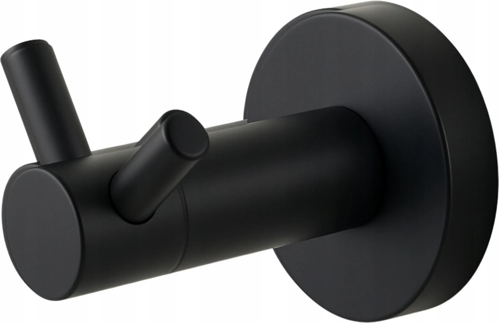 Balneo Fürdőszobai Akasztó Dupla Qube Fekete Rozsdamentes Acél Akasztó