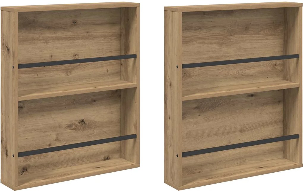 vidaXL Magazin állvány 2 pcs Artisan tölgy 60 x 12 x 70 cm Faanyag