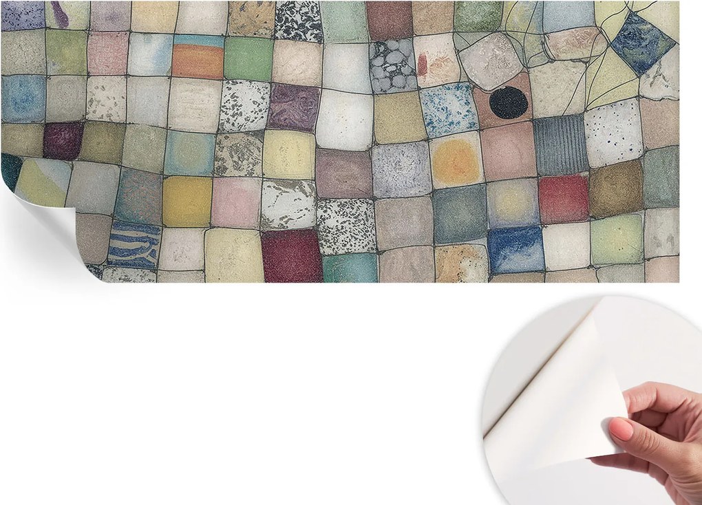 Fotótapéta Fali tapéta Hálószobába és Nappaliba Színes mozaik 250x104 cm