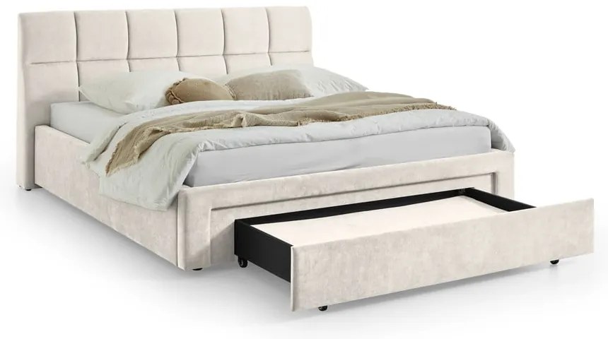 Bézs kárpitozott franciaágy ágyrács nélkül 180x200 cm Canyon – Meise Möbel