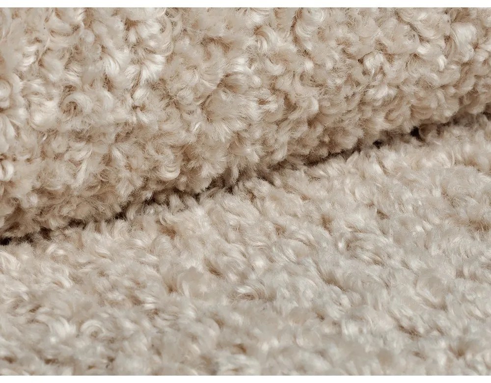 Világosbarna buklé puff Dia – Micadoni