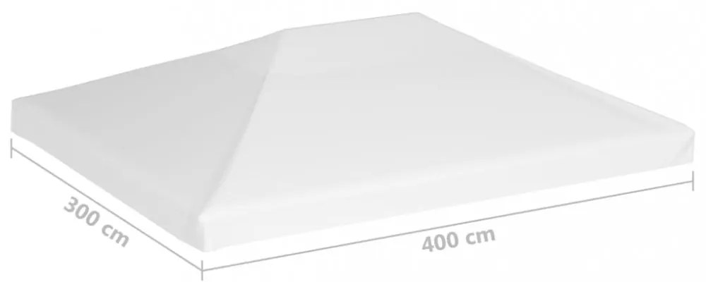 fehér pavilon-tetőponyva 270 g/m² 4 x 3 m
