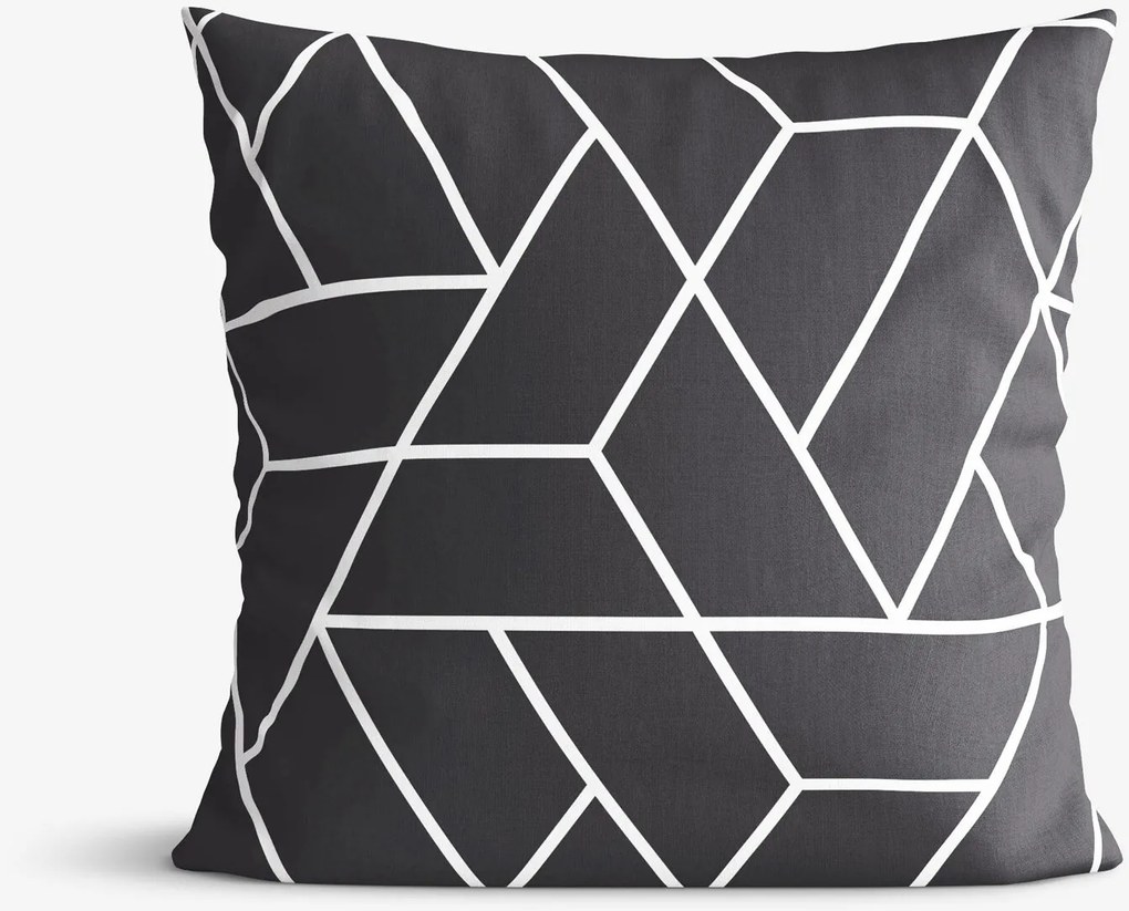 Goldea pamut párnahuzat - mozaik minta, sötétszürke alapon 50 x 50 cm