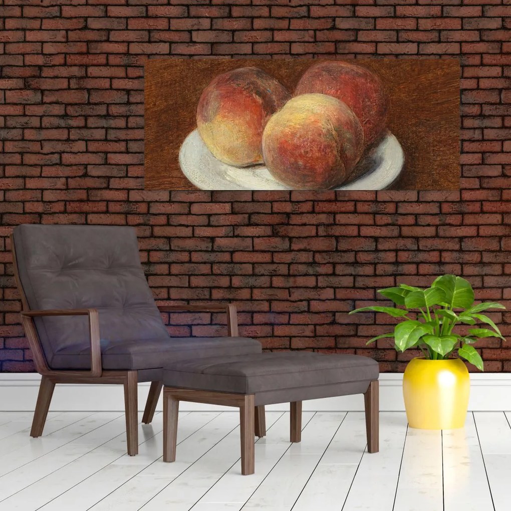 Kép - Henri Fantin-Latour, Three Peaches on a Plate, reprodukciók (120x50 cm)