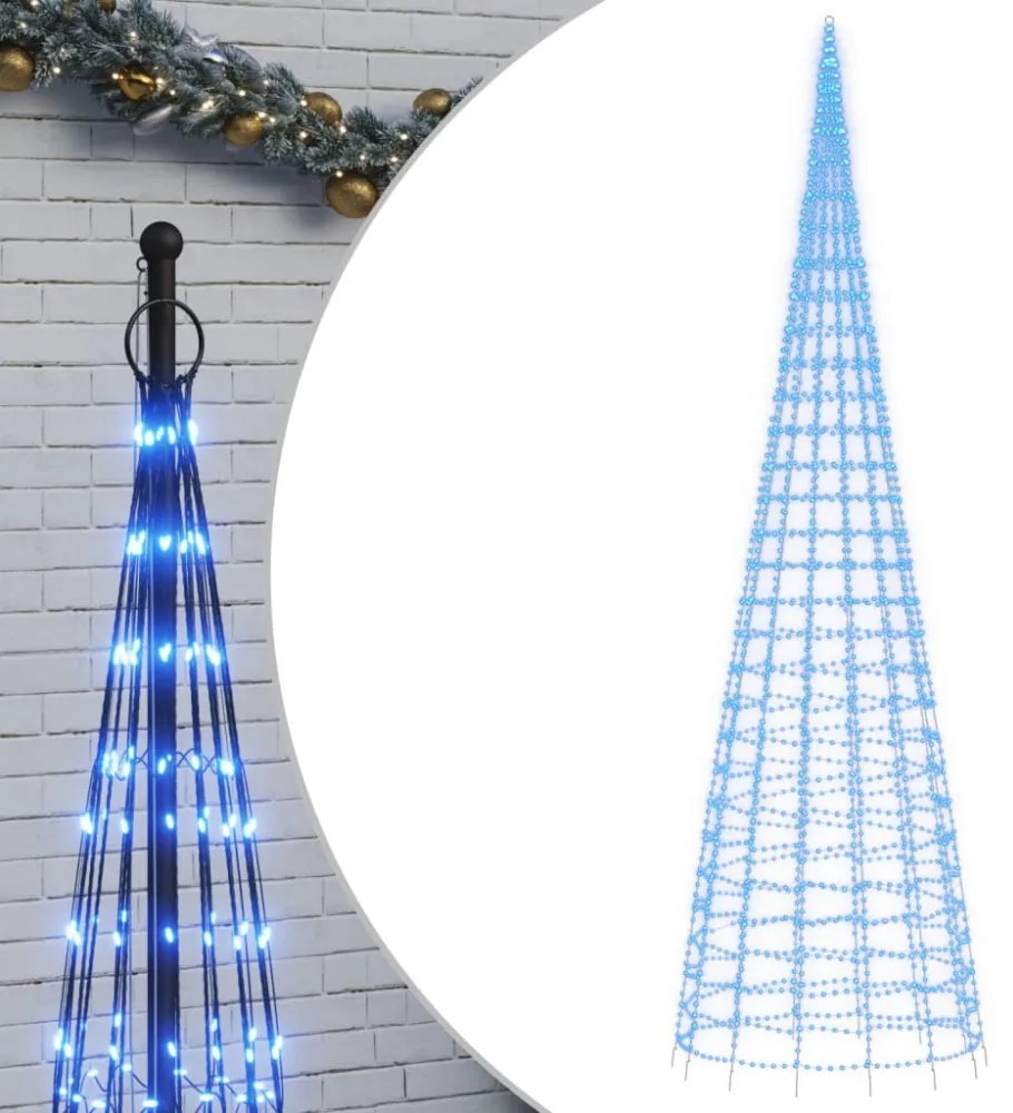 kék LED karácsonyfa zászlórúdra 3000 LED 800 cm