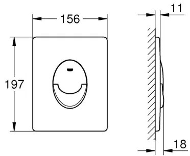 GROHE 389642430 - Öblítő nyomólap START 156 × 197 mm fekete