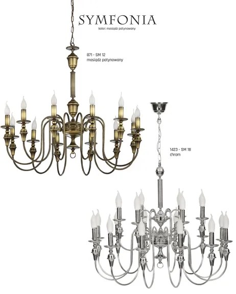 Jupiter 1423 - Csillár láncon SYMFONIA 12xE14/40W/230V