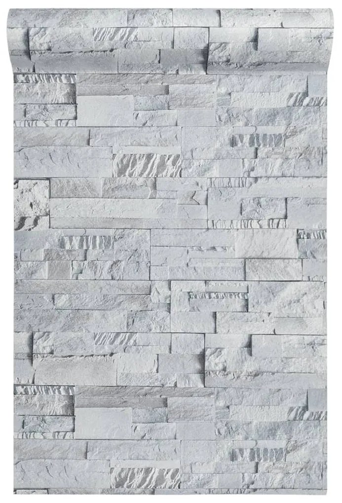 világosszürke kőhatású nem szőtt 3D tapéta 10 x 0,53 m