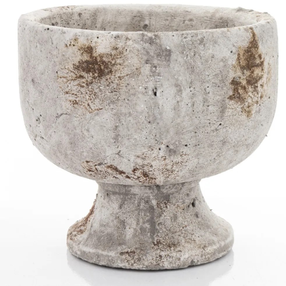 Cyrus design Kaspó cement szürke, barna 19x20x20cm