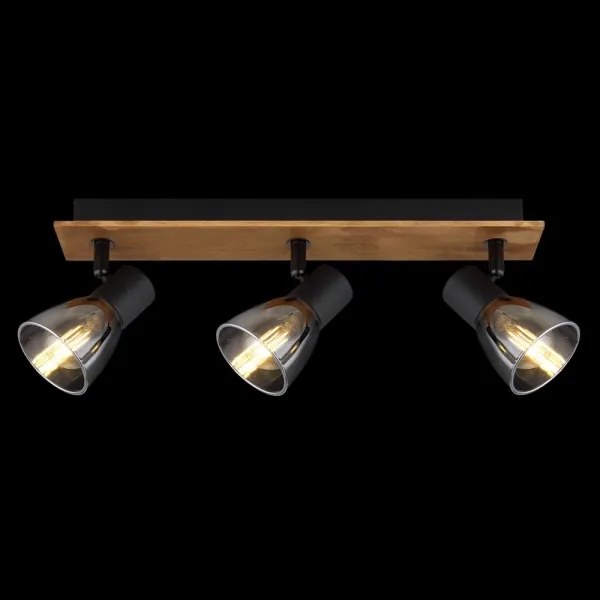 Globo 54307-3W - CLAUDE 3xE14/40W spotlámpa fekete/fa