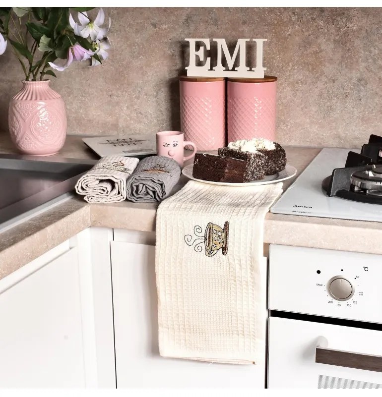 EMI Coffee waffle szövésű konyharuha