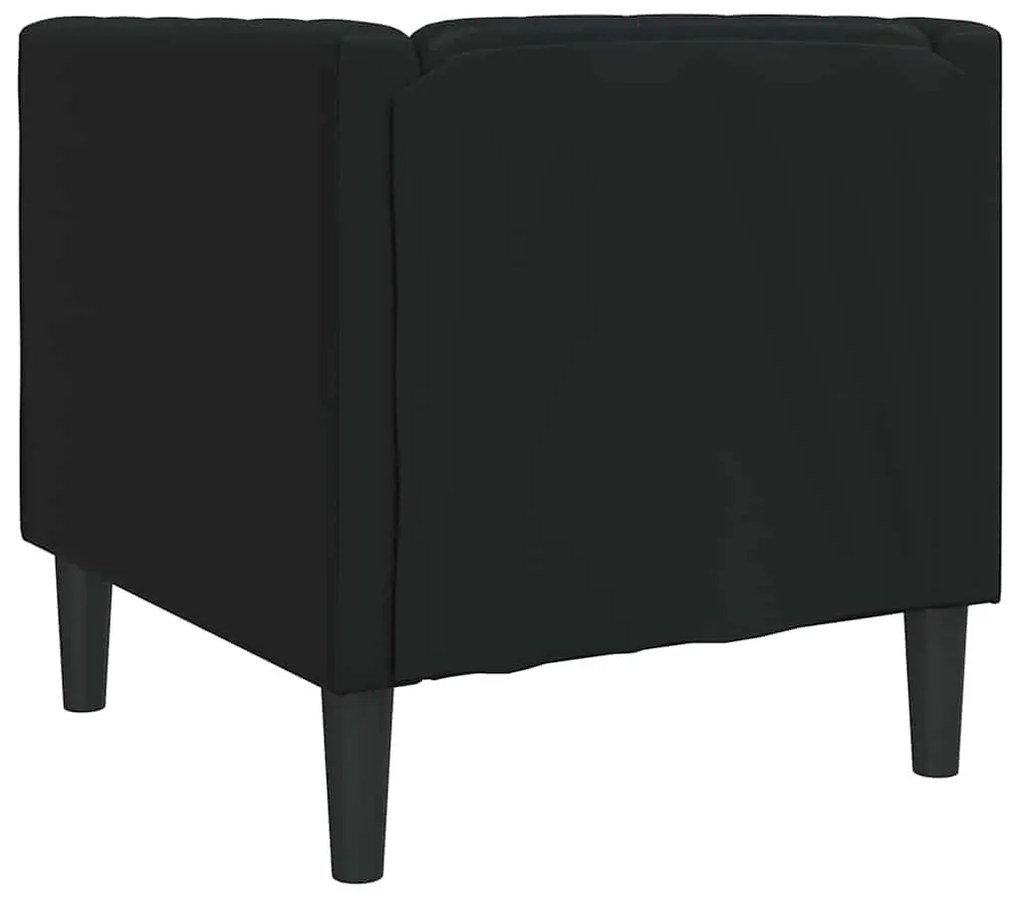 Chesterfield Kanapé Szék Fekete 71 x 74.5 x 70.5 cm Műbőr