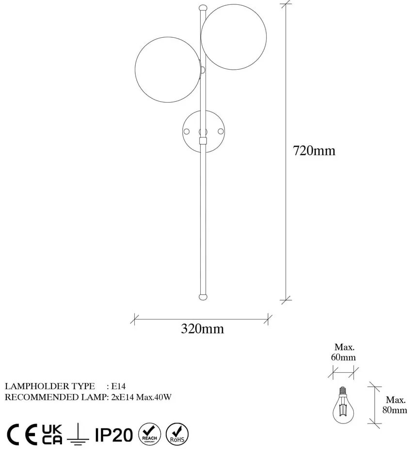 Fehér-sárgaréz színű fali lámpa Fazli – Opviq lights
