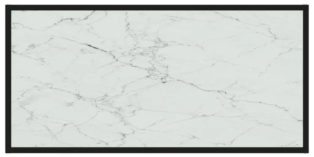 Fehér edzett üveg dohányzóasztal 100 x 50 x 35 cm