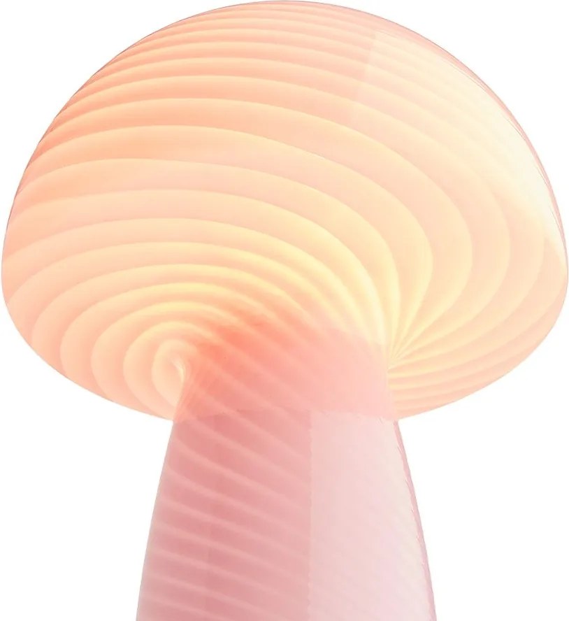 FUNGI TOWN üveg asztali lámpa, rózsaszín
