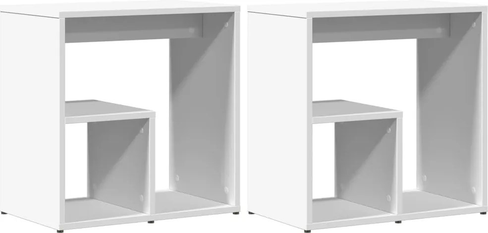 vidaXL 2 db fehér szerelt fa kisasztal 50 x 30 x 50 cm
