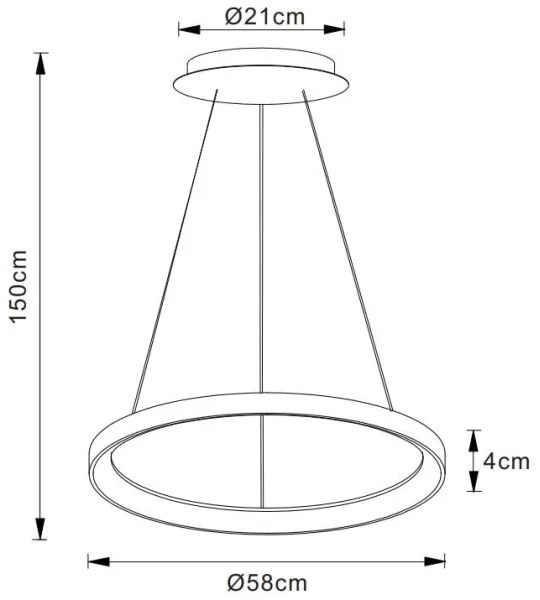 Lucide 46403/48/02 - VIDAL LED 48W/230V állítható fényerejű függeszték