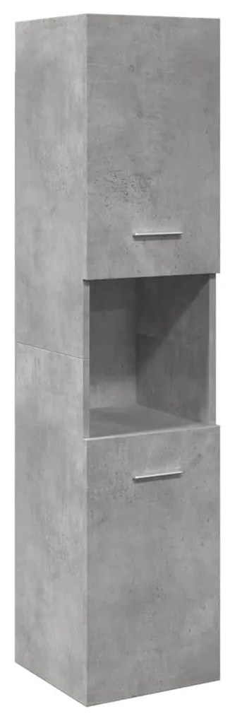 betonszürke szerelt fa függő fürdőszobaszekrény 30x30x130 cm
