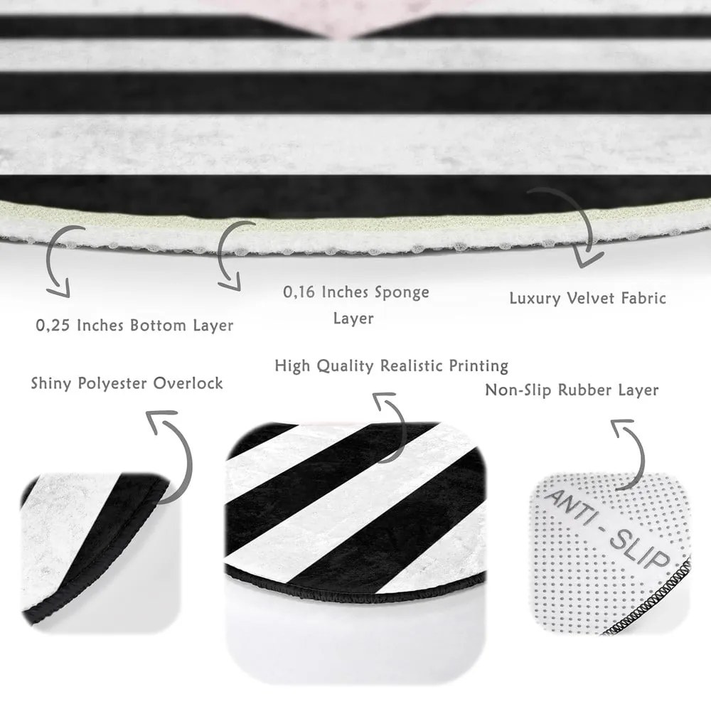 Fekete-fehér gyerek szőnyeg ø 100 cm Comfort – Mila Home