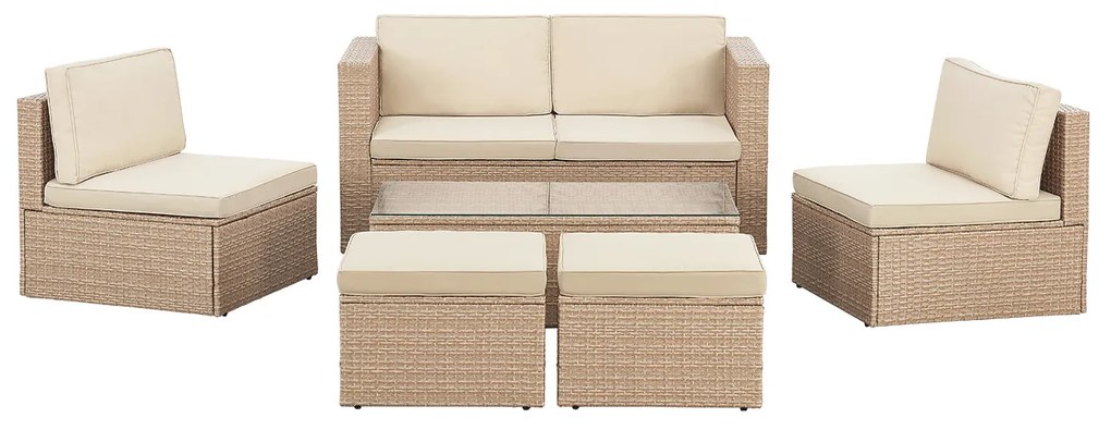 Juskys Salou polyrattan bútor szett - krém