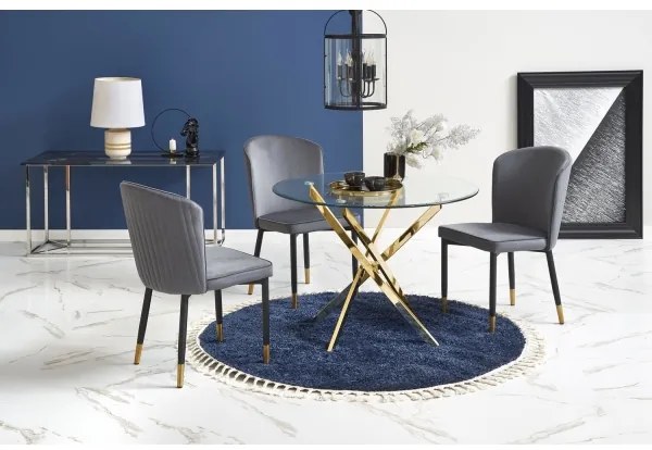 Étkezőasztal ESTEN átlátszó/arany