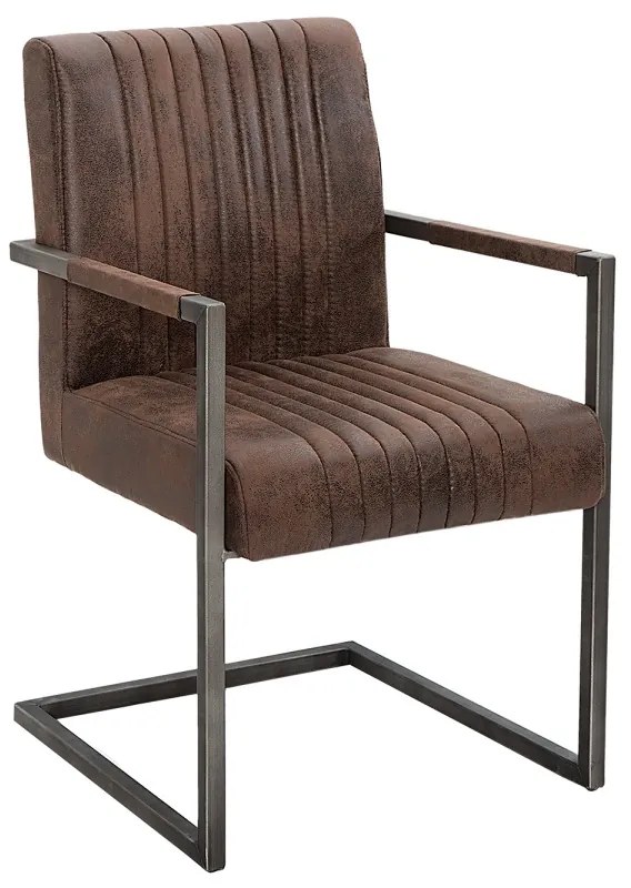 Szánkótalpas kéztámlás szék Boss vintage barna