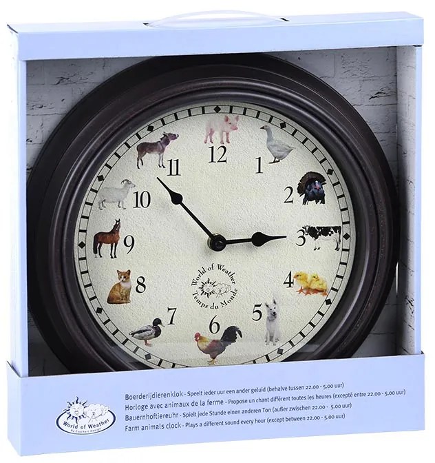 Óra háziállat hangokkal, 30 cm átmérőjű