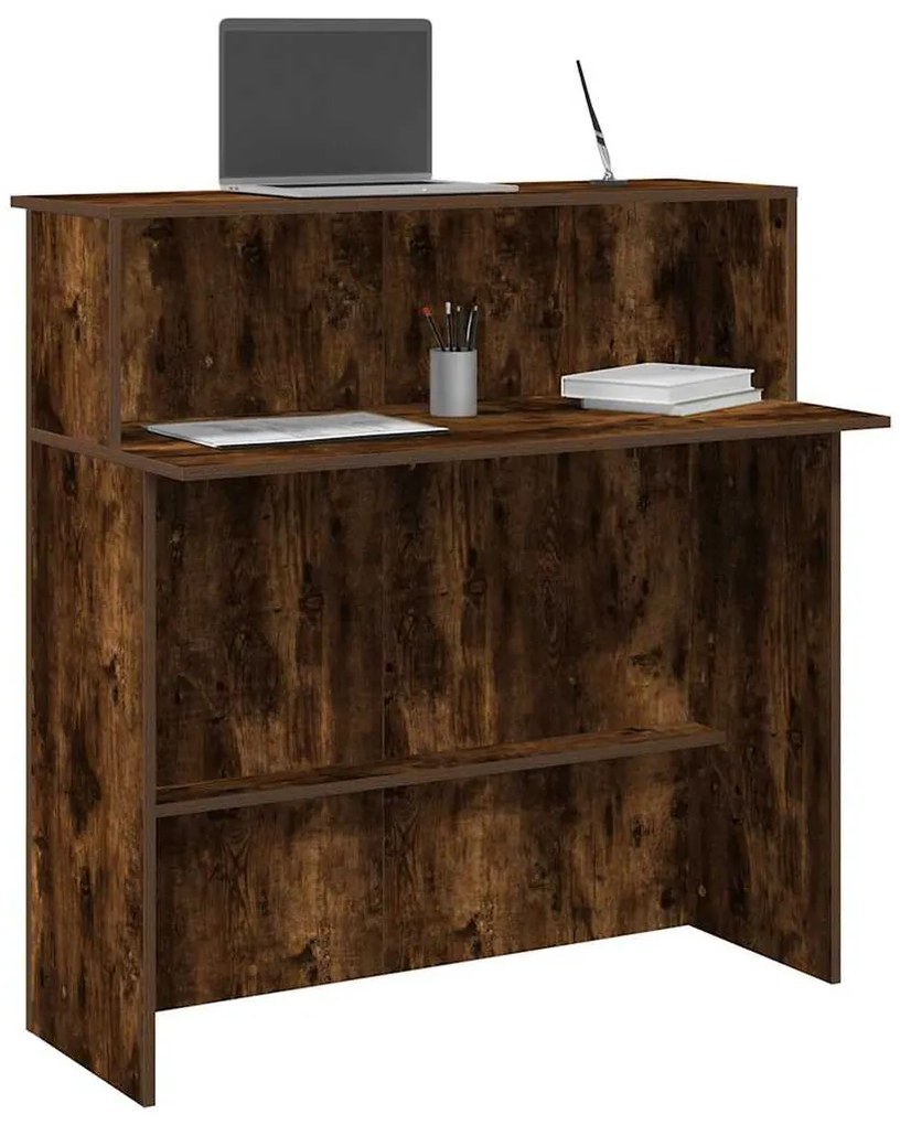 recepciós pult füstös tölgy 100x50x103,5 cm szerelt fa