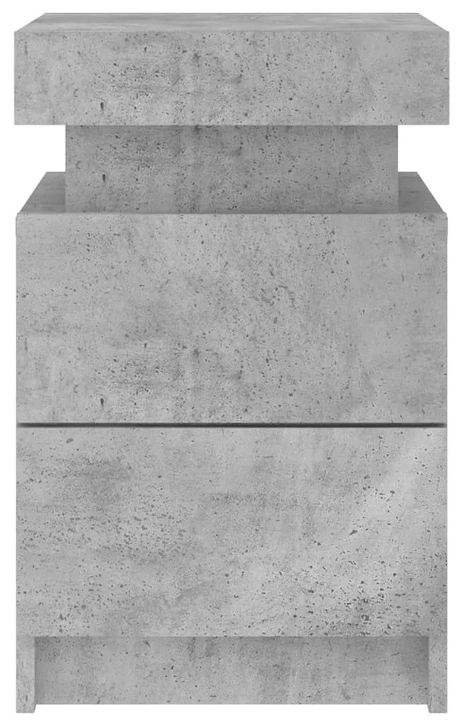 betonszürke éjjeliszekrény LED-világítással 35 x 39 x 55 cm