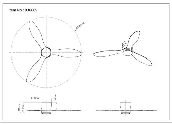 Globo 03666S - ARMANDO LED mennyezeti ventilátor 20W 3000-6500K DO-val