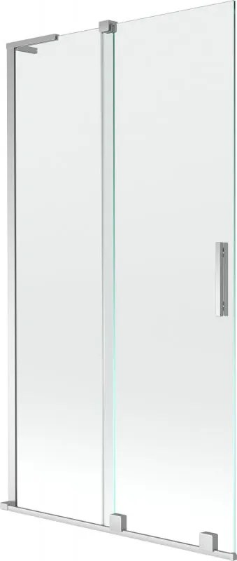 Mexen Velar L fürdőkádparaván 2-szárnyú toló 100 x 150 cm, átlátszó, króm - 896-100-003-01-01
