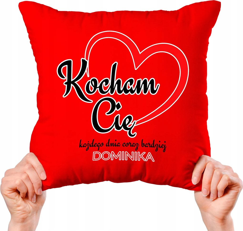Dekoratív Párna Ajándék Valentin Napra Saját név Szeretlek Kreátor