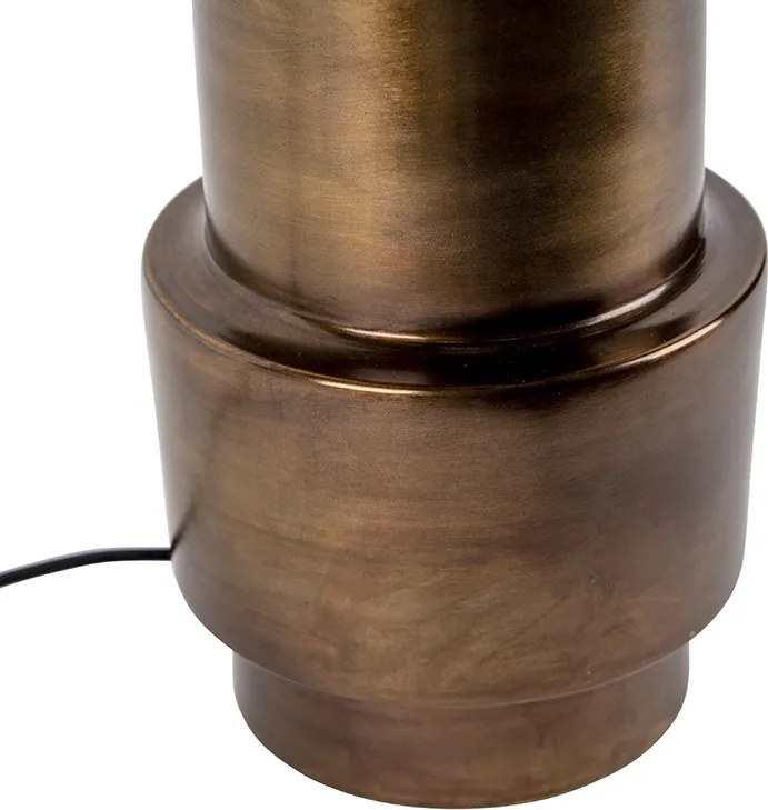 Art Deco asztali lámpa bronz bársony árnyékolóval zölddel és arannyal 50 cm - Bruut