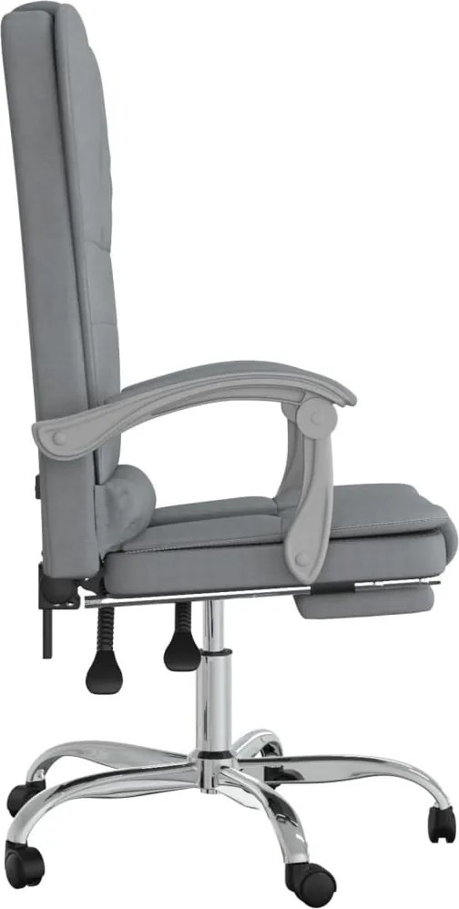 vidaXL világosszürke szövet dönthető irodai masszázsfotel