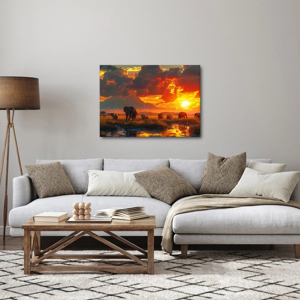 Kép - Elefántcsorda (70x50 cm)
