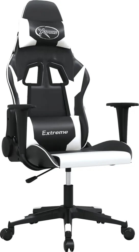 vidaXL fekete és fehér műbőr masszázsjátékszék