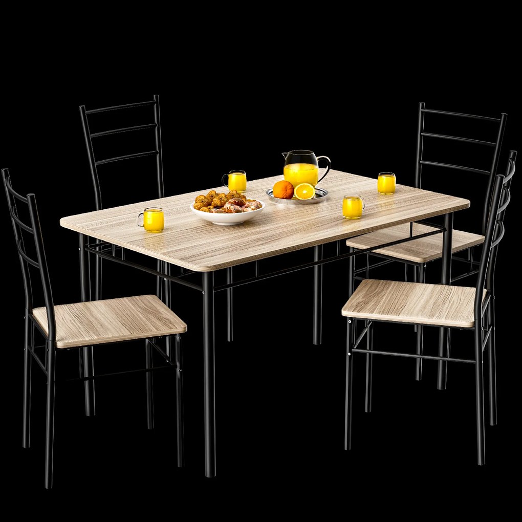 Casaria® Leo étkezőgarnitúra - tölgy