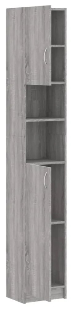 szürke sonoma szerelt fa fürdőszobaszekrény 32 x 25,5 x 190 cm