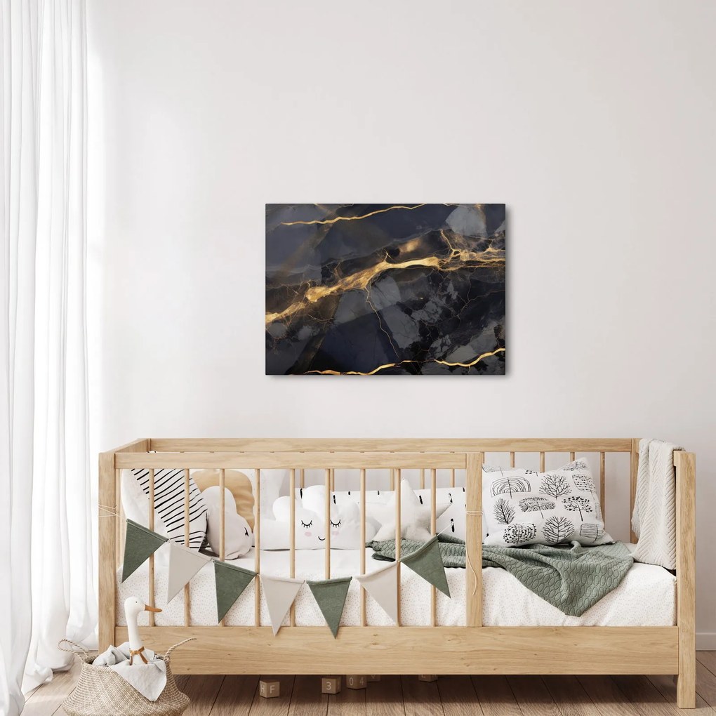 Kép - Fekete - arany dekoráció (70x50 cm)
