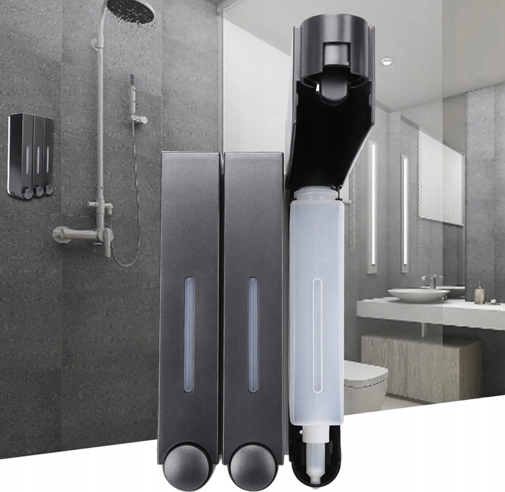 Folyékony Szappan Adagoló Tusfürdő Sampon 3 rekeszes 3x420ml