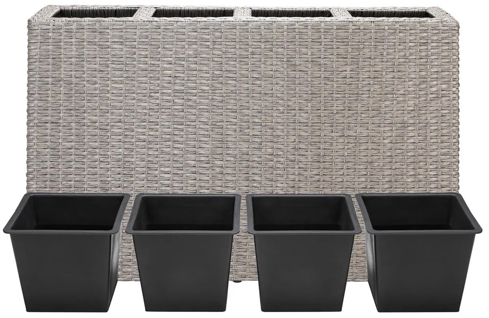 Casaria® Virágláda 95x27x60 cm krémszínű - 4 edény