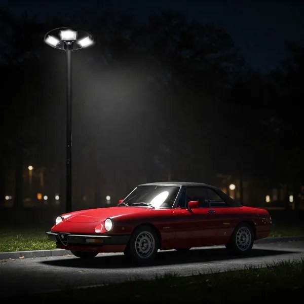 LED Napelemes utcai lámpa érzékelővel LED/22W/6V 6500K IP65 fekete + távirányító