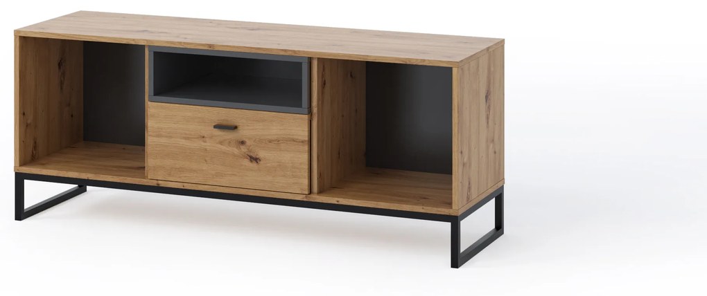 TV asztal Oliver RTV (artisan tölgy + matt fekete). 1051814