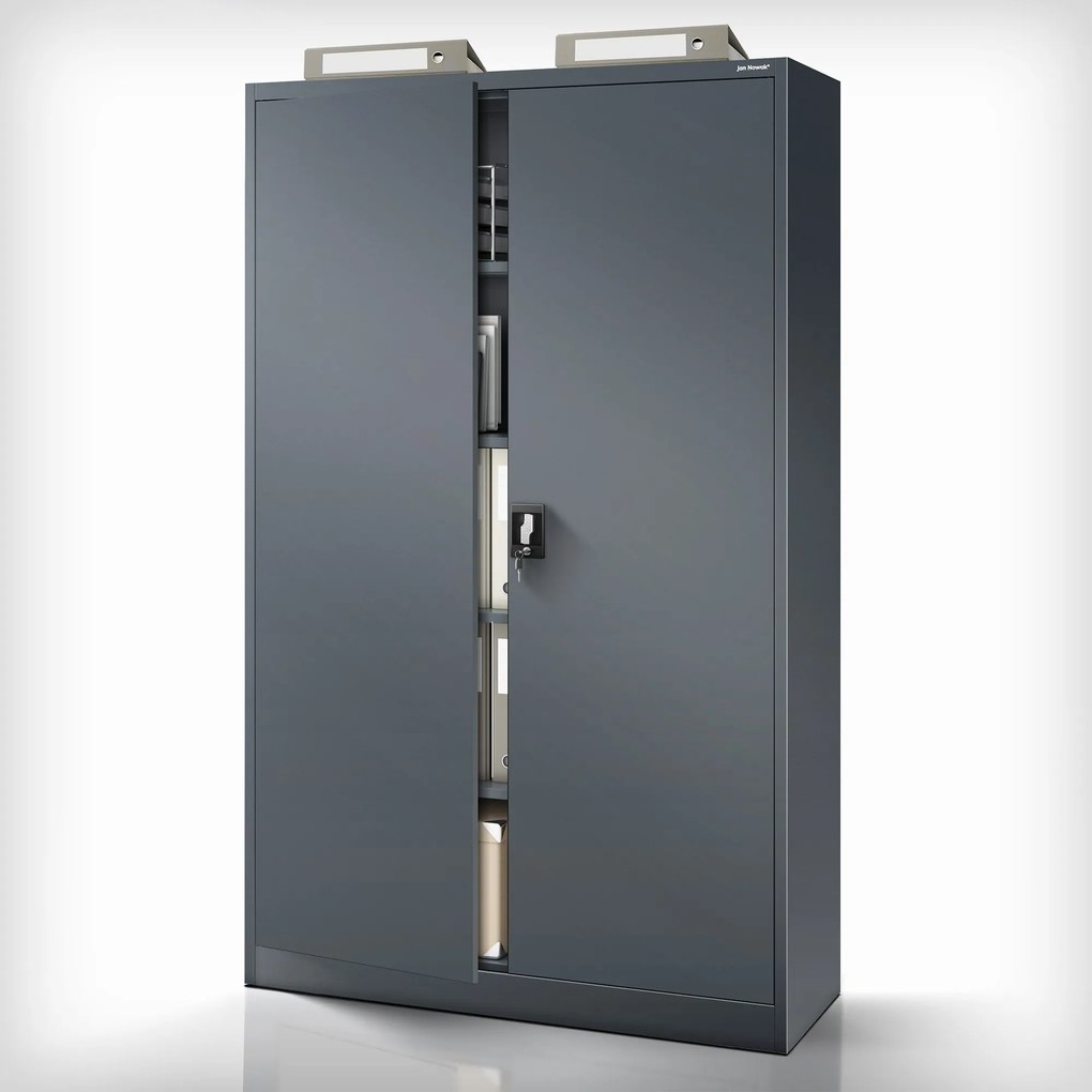 Fém iratszekrény JAN II, 1150 x 185 x 400 mm, antracit
