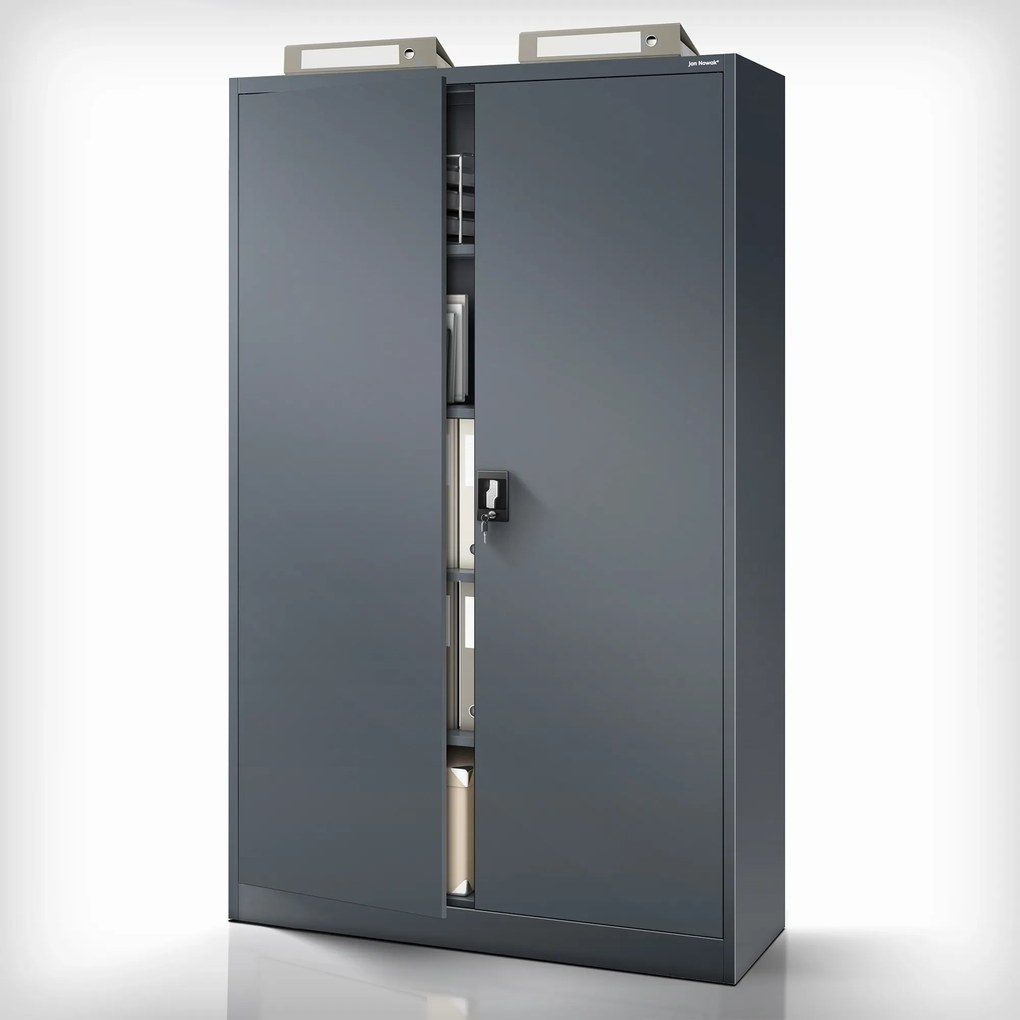 Fém iratszekrény JAN II, 1150 x 1850 x 400 mm, antracit