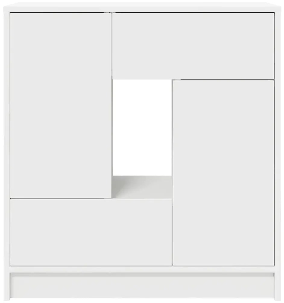 fehér komód fiókokkal és ajtókkal 70,5x34x74,5 cm