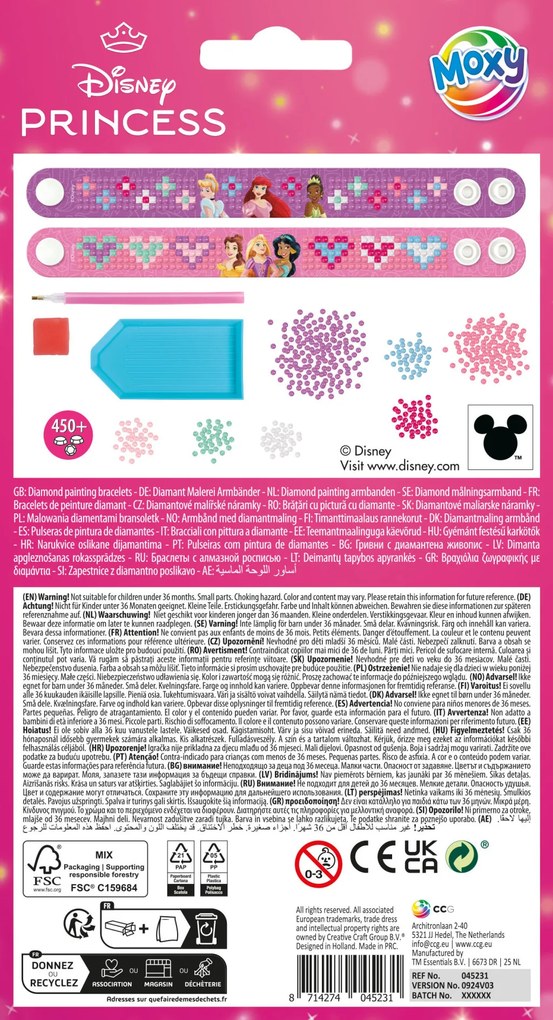 Disney Hercegnők Moxy gyémántszemes karkötő szett 2 db-os